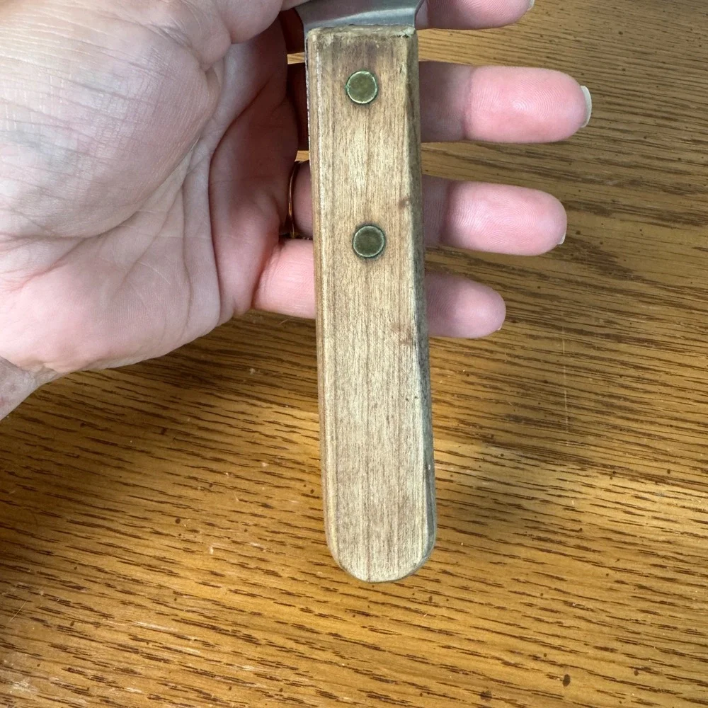 Bloomfield Industries 3130 Vintage Metal Offset Spatula‎ Wood Handle Japan Made
